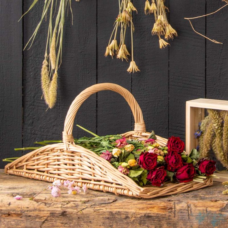 Blumenkorb aus Naturfaser Kräuterkorb Weidekorb Trockenkorb Blumenpflücken