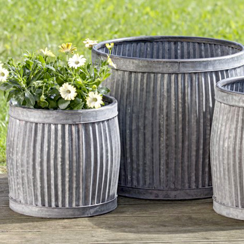 Dalia Pflanztöpfe Metalltöpfe Metallkübel Zinkkübel Pflanzkübel geriffelt Jora Dahl