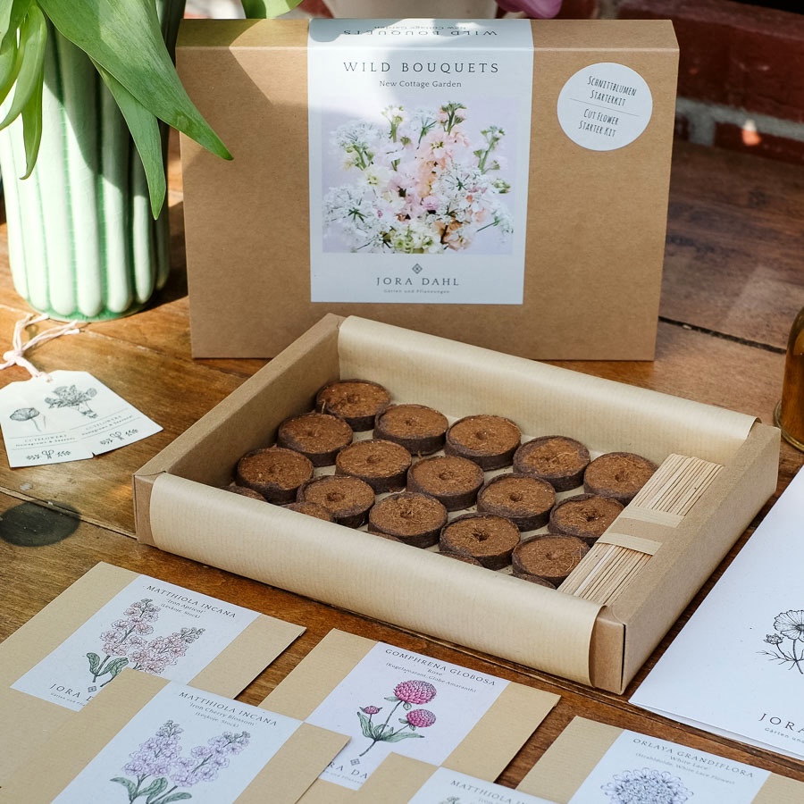 New Cottage Garden Saatgutkollektion Starterset mit Kokosquelltabletten